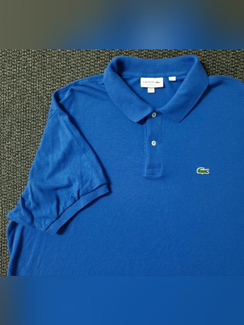 Lacoste Pique Classic Fit Short Sleeve Polo Solid Blue Men's Large